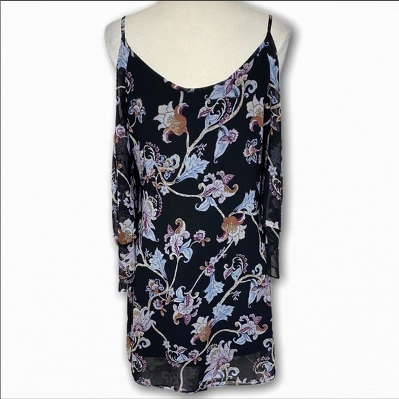 WHBM cold shoulder dress in midnight vines - Picture 5 of 8